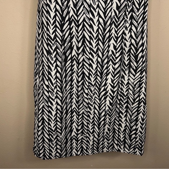 SIZE 10 RONNI NICOLE BLACK WHITE SHEATH DRESS HERRINGBONE PRINT  SLEEVELESS - Picture 5 of 12